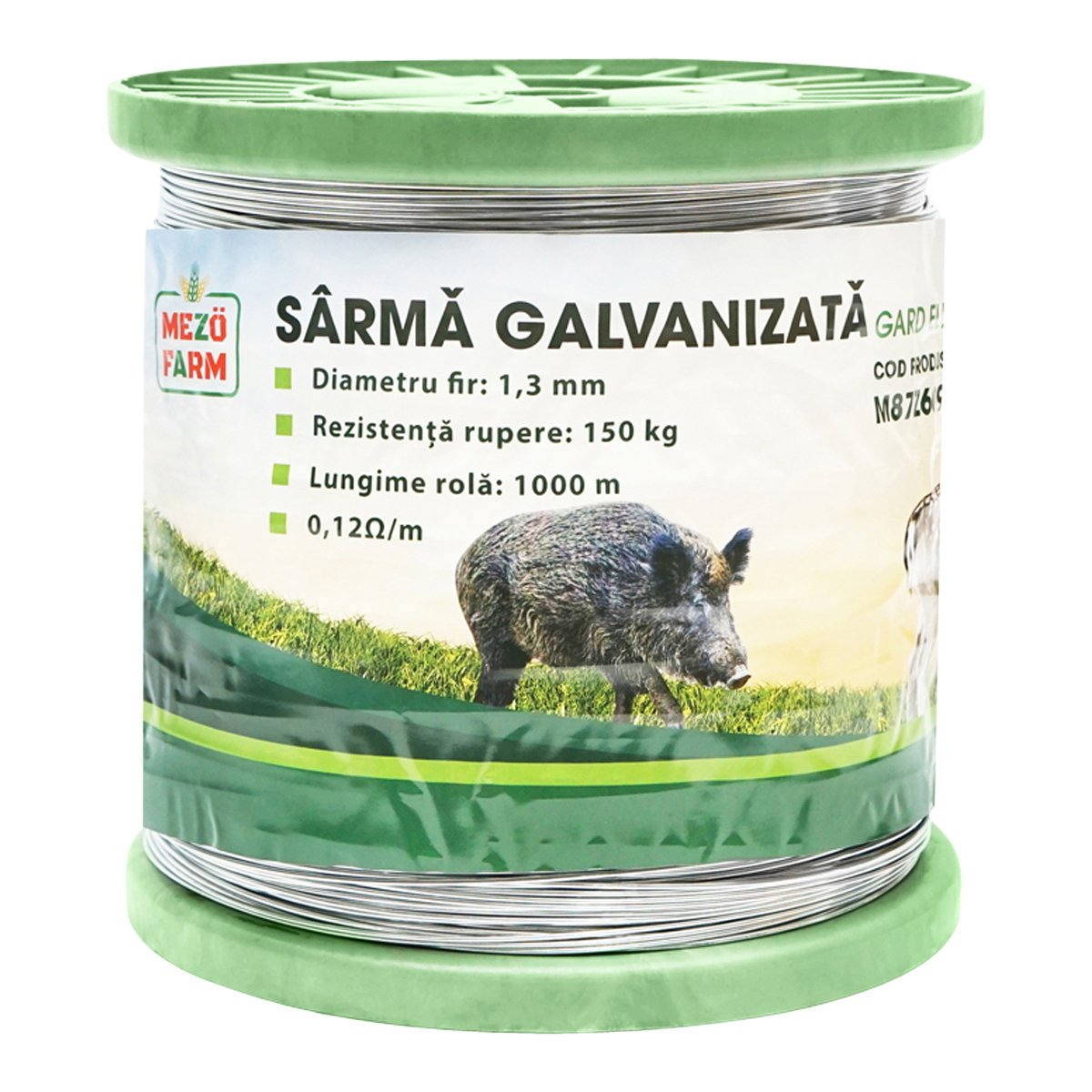 Sarma galvanizata pentru gard electric 1,3mm x 1000m Mezofarm